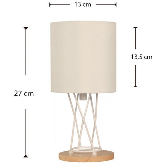 LAMP. MESA BLANCO 1L E27 40W 2 PIEZAS