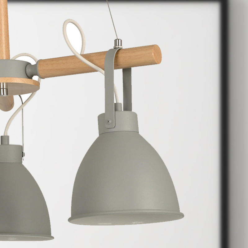 LAMP. COLGANTE TECHO GRIS 3L E27 60W