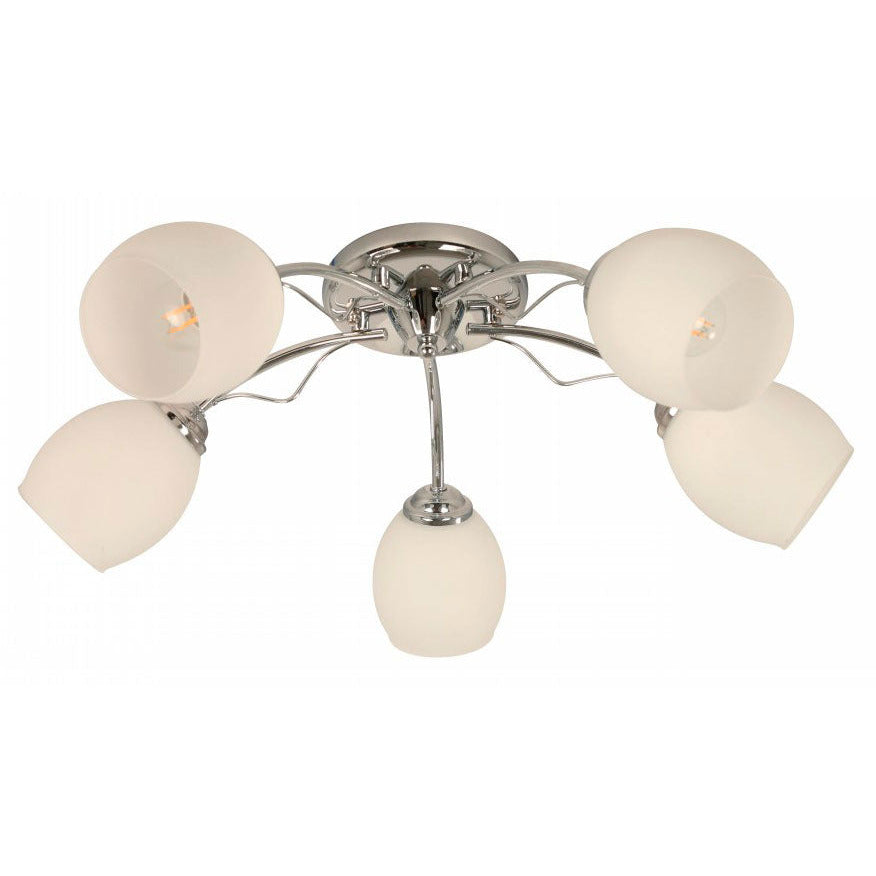 LAMP. TECHO CROMO 5L E27 40W