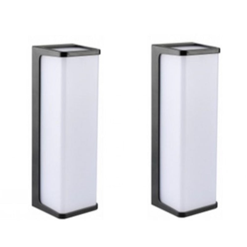 LAMP. LED EXT. DE PARED NEGRO 12W 100-240V 3000K 2 PIEZAS
