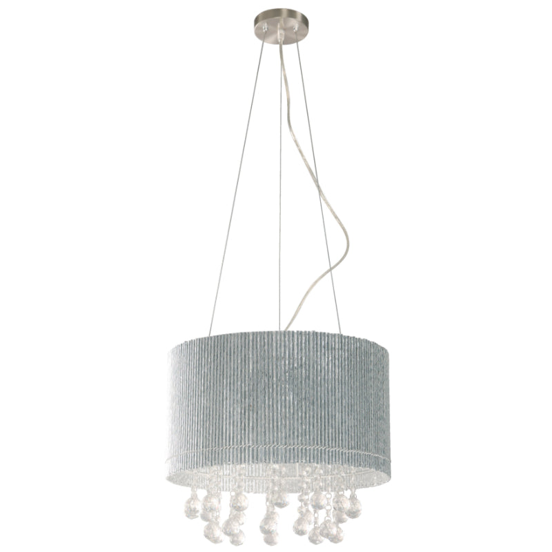 LAMP. COLGANTE NÍQUEL SATINADO 3L E27 60W