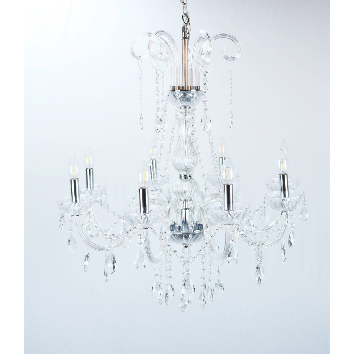 LAMP. COLGANTE CROMO 8L E14 60W