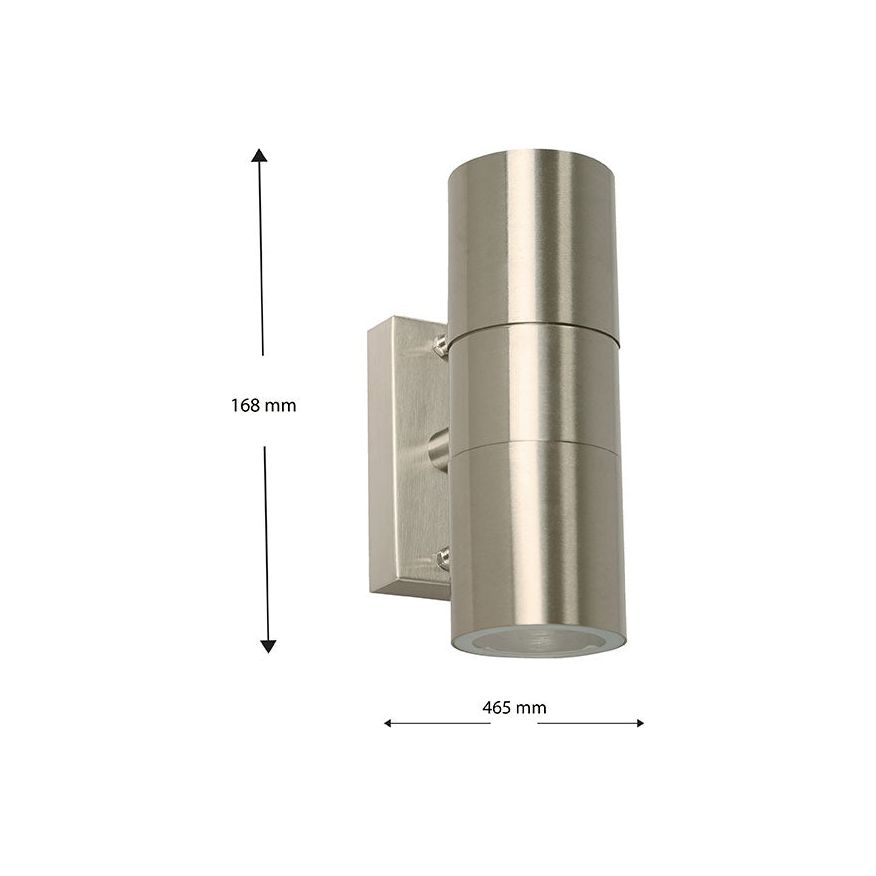 LAMP. EXT. PARED NÍQUEL SATINADO 2L GU10 35W