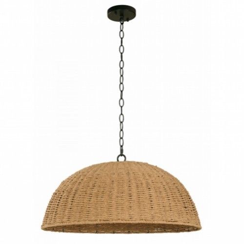 LAMP. COLGANTE NEGRO Y MARRÓN 3L E27 40W