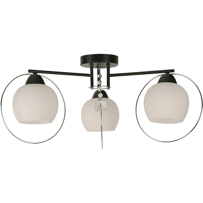 LAMP. TECHO CROMO NIQUEL SATINADO BLANCO 3L E27