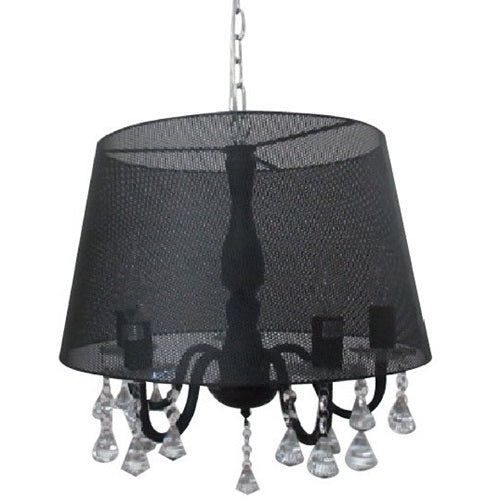 Lámpara Colgante Negro Y Cromo 5L E14 40W