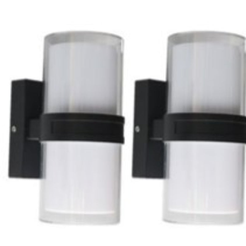 LAMP. LED EXT. DE PARED NEGRO 15W 120V 4000K 2 PIEZAS