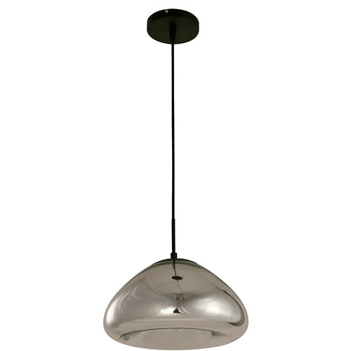 LAMP. COLGANTE NEGRO Y CROMO 1L E27 40W