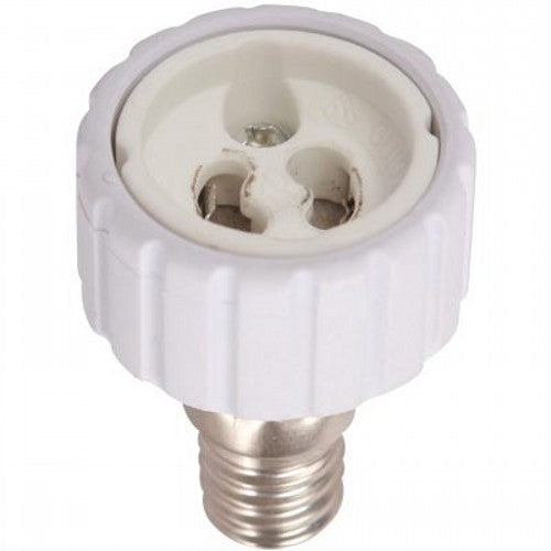 SOCKET CONVERTIDOR GU10 EN E14*127V 60HZ*ACAB. EN BLANCO