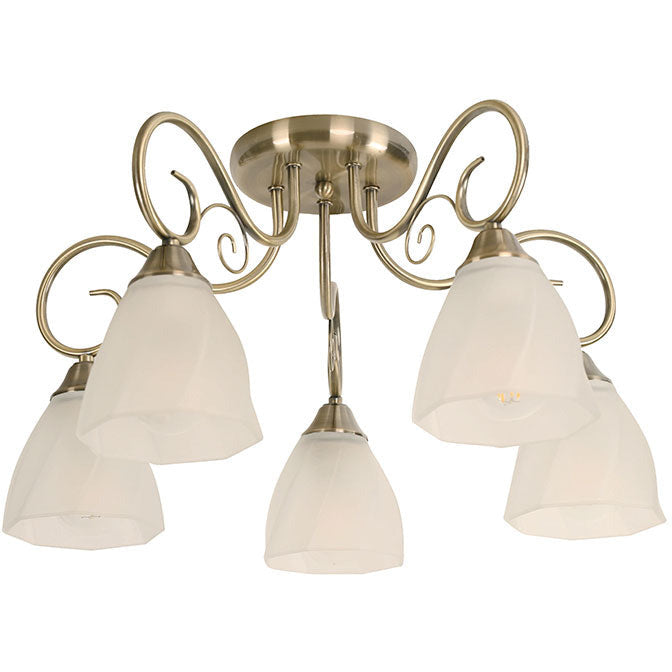 LAMP. TECHO BRONCE ANTIGUO 5L E27 40W