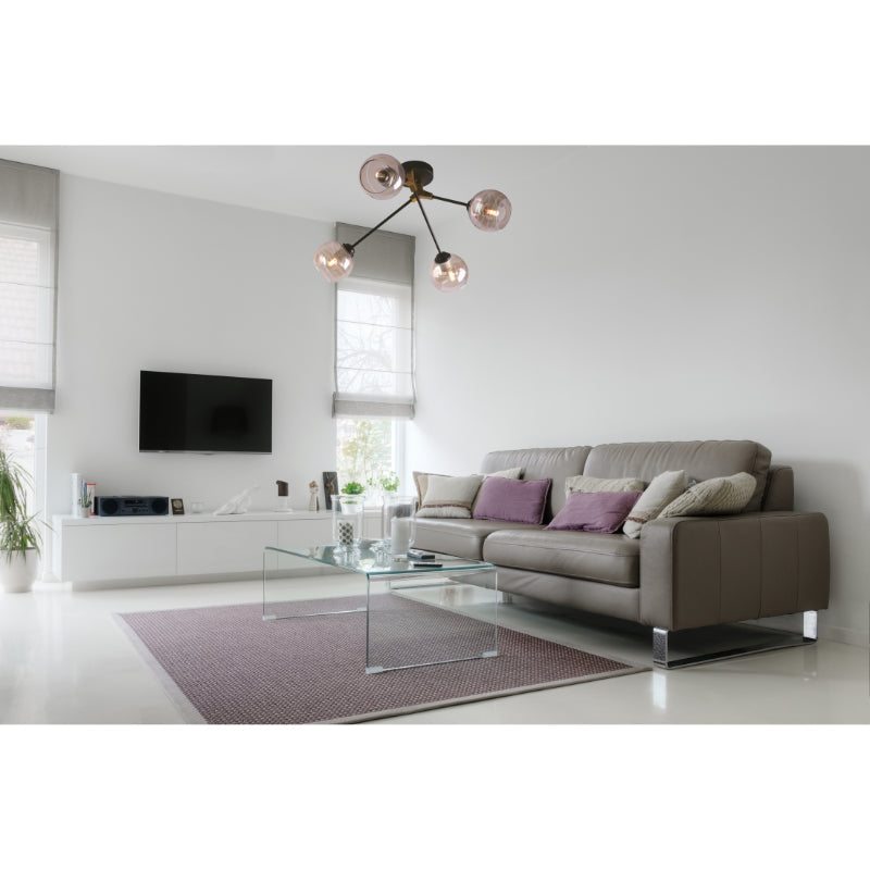 Lámpara Techo Negro 4L E27 40W