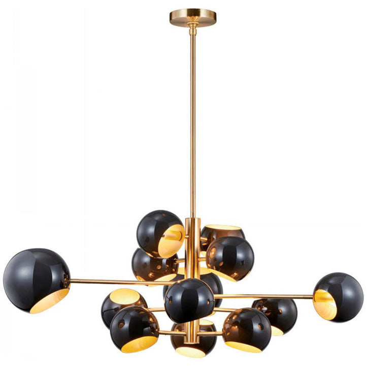 LAMP. COLGANTE DORADO Y NEGRO 13L E27 40W