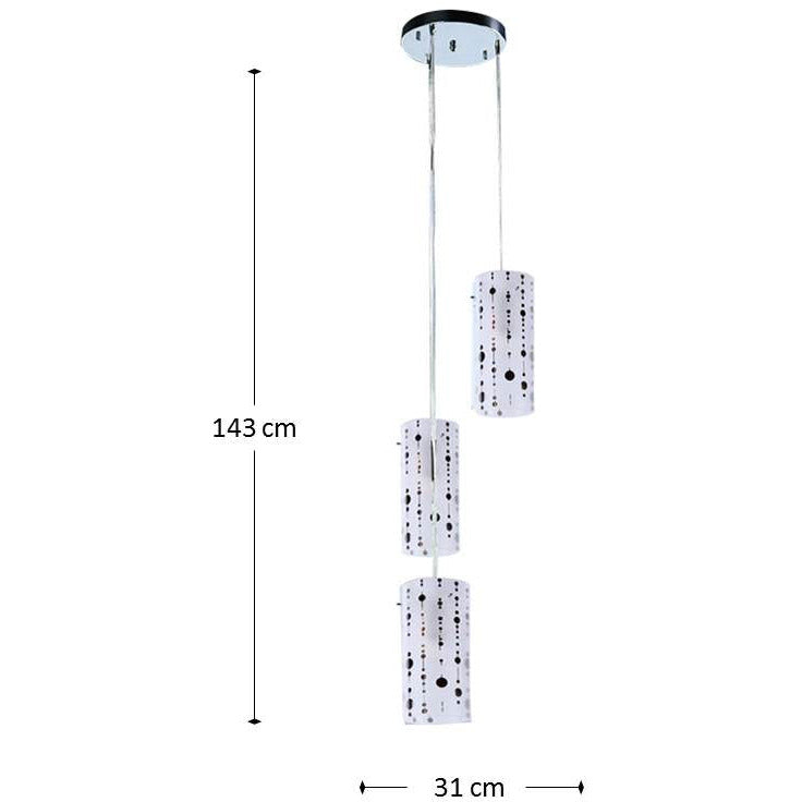 LAMP. DE TECHO NIQUEL SATINADO 3L E27 60W