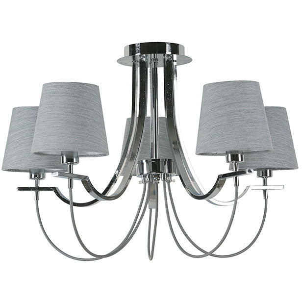 LAMP. TECHO CROMO 5L E14 40W