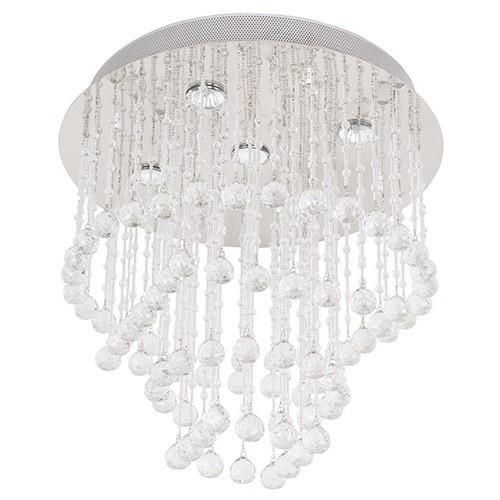 LAMP. COLGANTE CRISTAL CROMO 5L GU10 50W