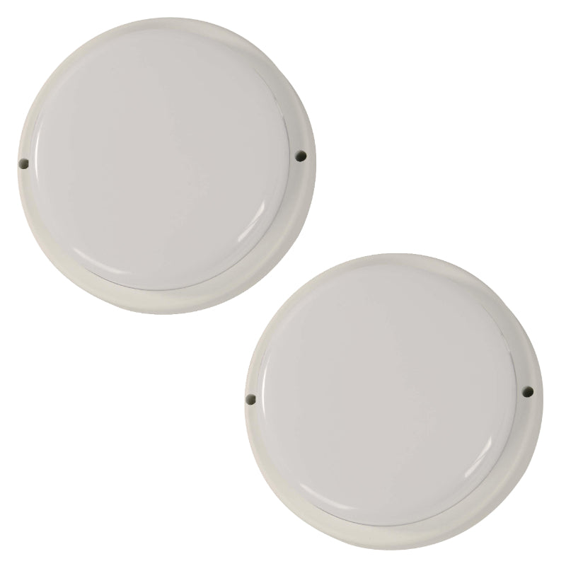 LAMP. LED EXT. TECHO BLANCO 1L 15W 100-240V 6500K (2 PIEZAS)