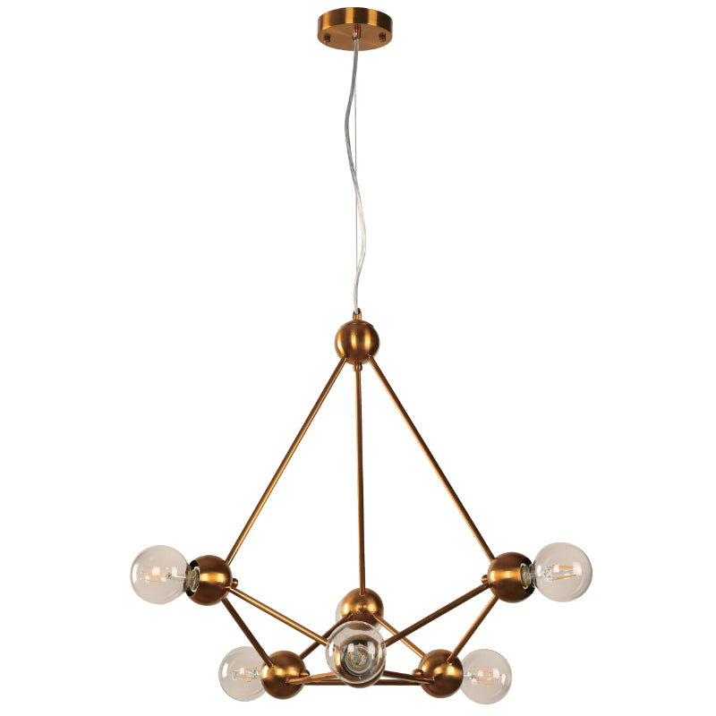 Lámpara Techo Bronce Dorado 6L E27 60W