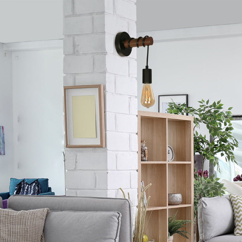 LAMP. PARED NEGRO NOGAL 1L E27 60W