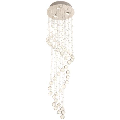 LAMP. COLGANTE CRISTAL ACERO INOXIDABLE 3L GU10 50W