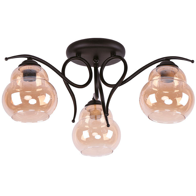 Lámpara Techo Negro 3L E27 40W
