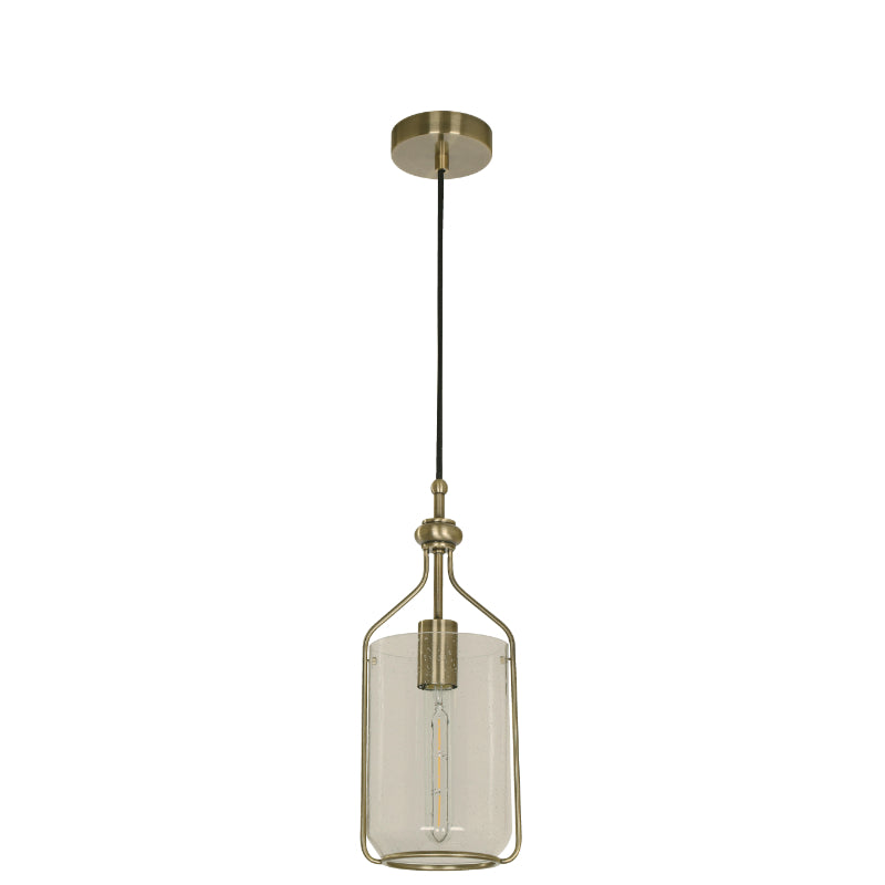 LAMP. COLGANTE BRONCE ANTIGUO 1L E27 60W