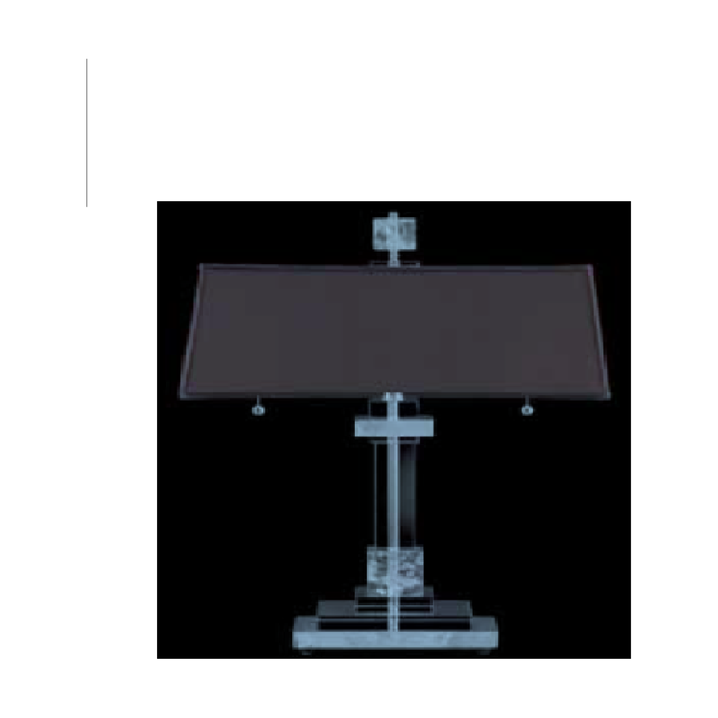 LAMP. MESA CRISTAL PLATEADO PULIDO