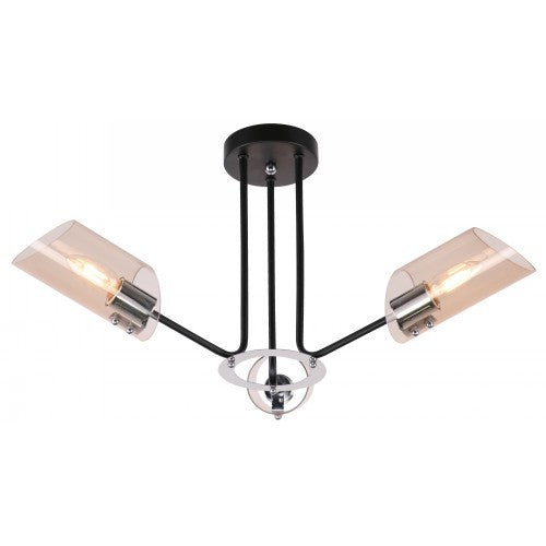 Lámpara Techo Negro 3L E27 60W