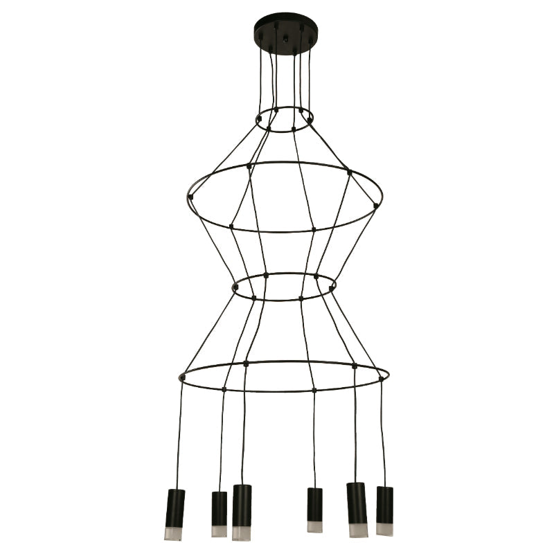 Lámpara Led Colgante Negro 6L 3W 85-265V 3000K
