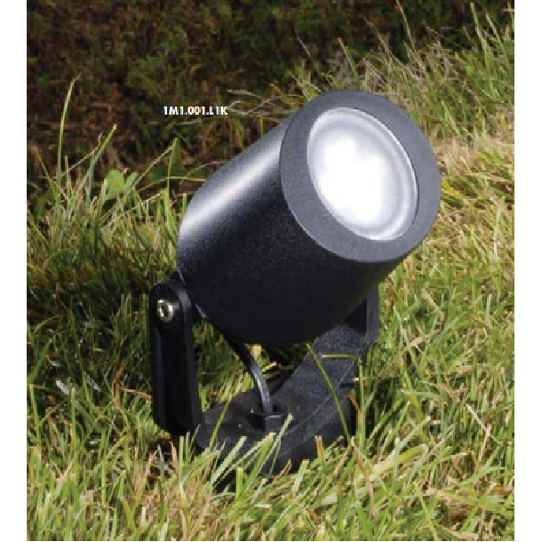 LAMP. EXT. ESTACA MINITOMMY SPIKE NEGRO 1L GU10 6W CCT