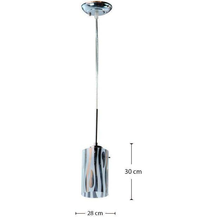 LAMP. COLGANTE CROMO 1L E27 60W