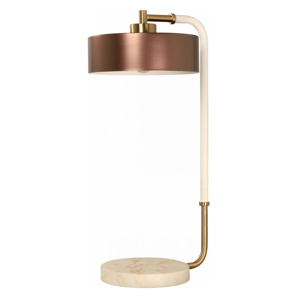 LAMP. DE MESA BLANCO/BRONCE SATINADO 1L E27 40W