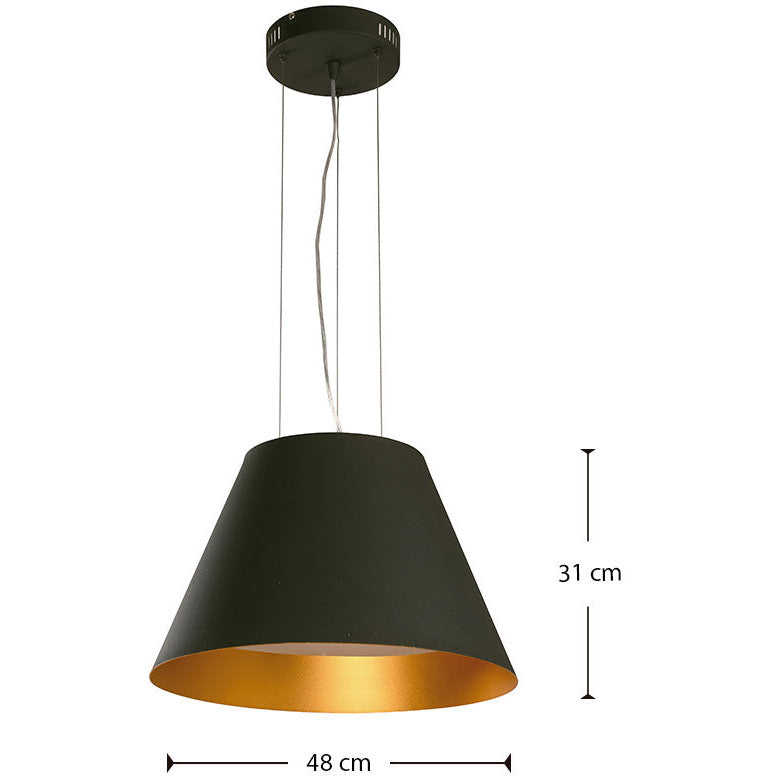 LAMP. LED COLGANTE NEGRO 18W 100-240V 4000K