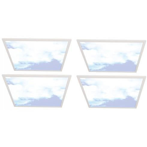 Lámpara Techo Blanco 40W 3000-6000K 4Pzas (Atenuable) Con Diseño De Nubes