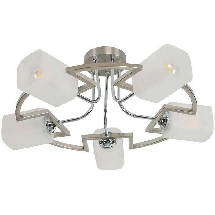 LAMP. TECHO CROMO 5L E27 40W