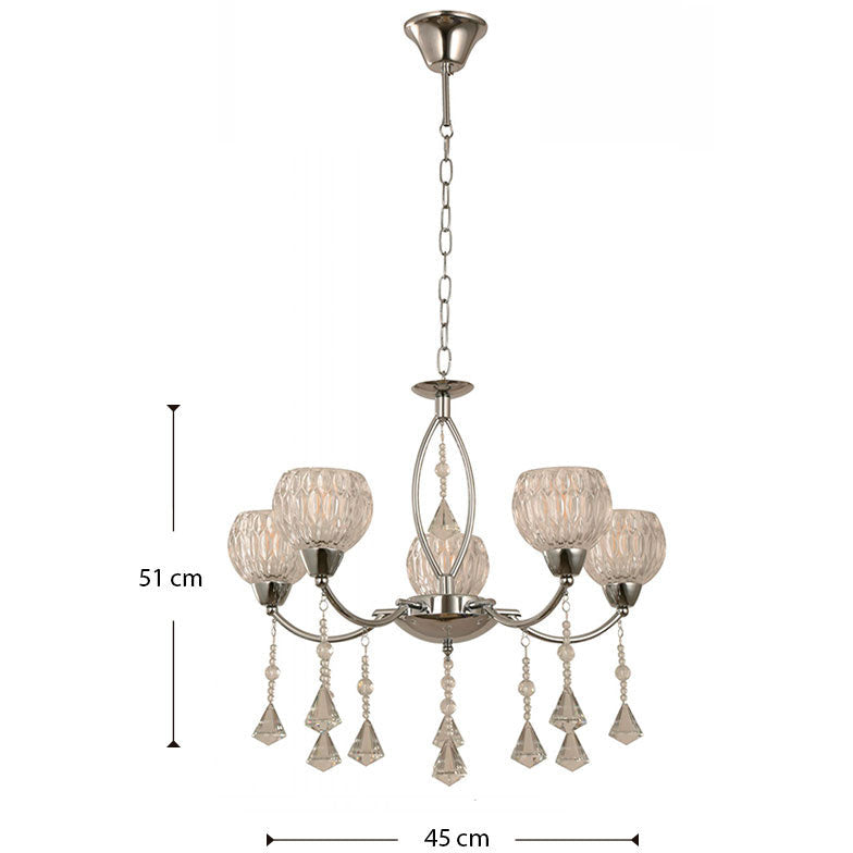 LAMP. TECHO CROMO 5L E14 40W