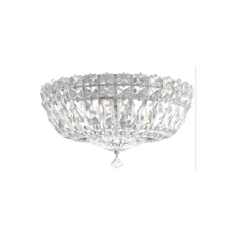 LAMP. TECHO CRISTAL PETIT DELUXE PLATEADO 4L E12 40W
