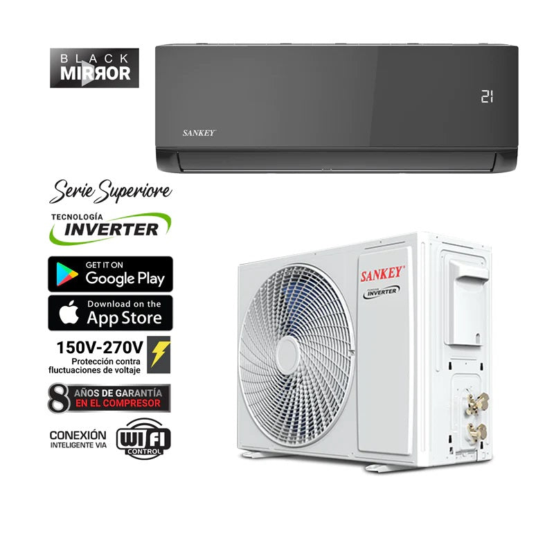 A/AC SPLIT NEGRO ESPEJO 24 BTU INVERTER SEER21(WIFI)