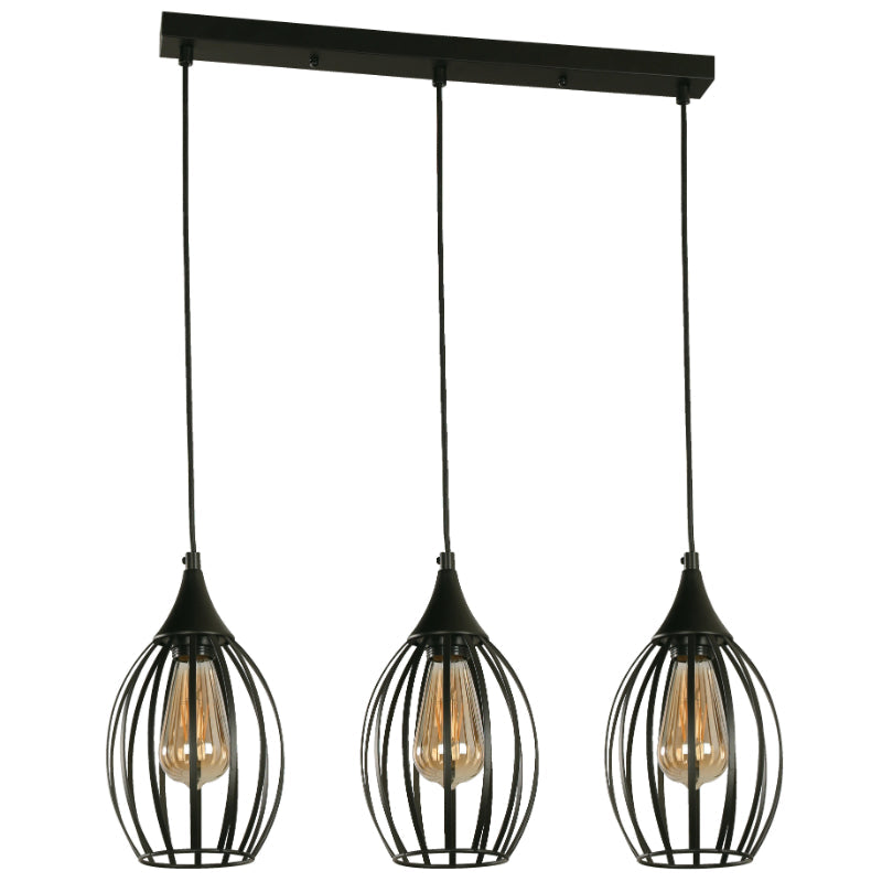 LAMP. COLGANTE NEGRO 3L E27 60W