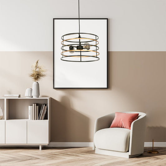 LAMP. COLGANTE NEGRO 2L E27 40W