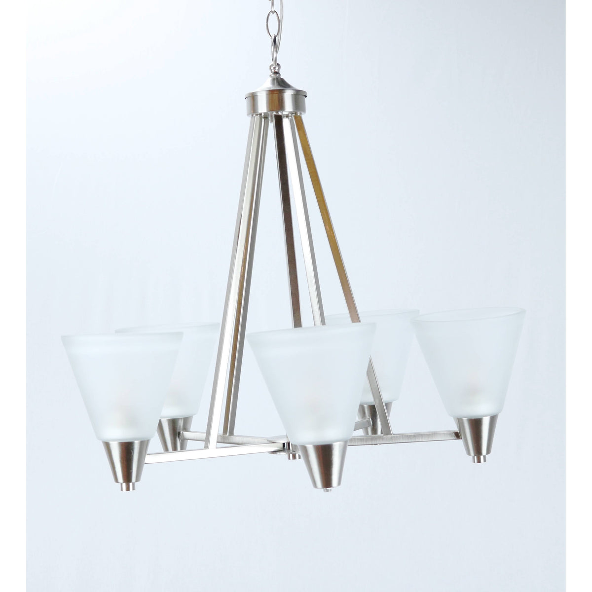 LAMP. COLGANTE NÍQUEL SATINADO 5L E27 60W