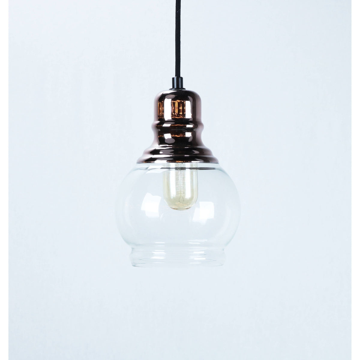 Lámpara Colgante Negro Y Bronce 1L E27 40W