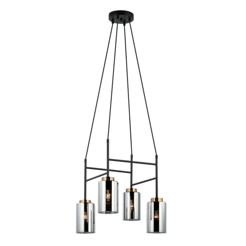 Lámpara Colgante Cobre Y Negro 4L E27 40W
