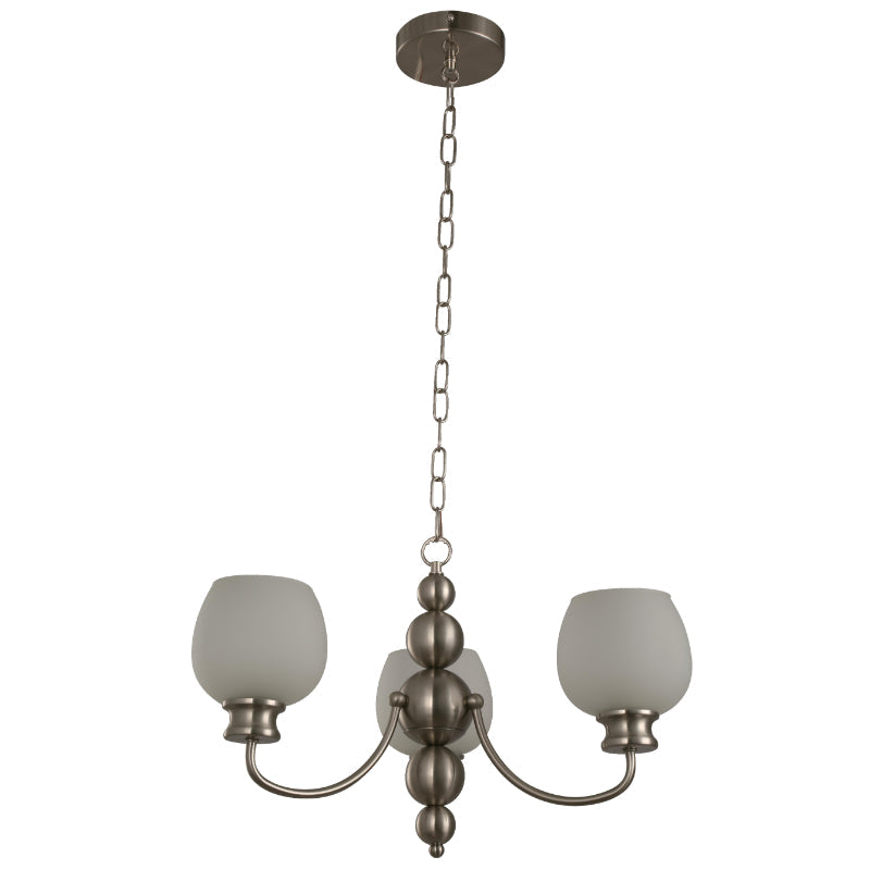 LAMP. COLGANTE NÍQUEL SATINADO 3L E27 60W