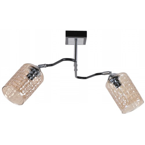 Lámpara Techo Negro 2L E27 60W