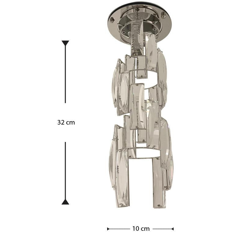 LAMP. TECHO CRISTAL TURNS CROMADO 1L GU10 35W