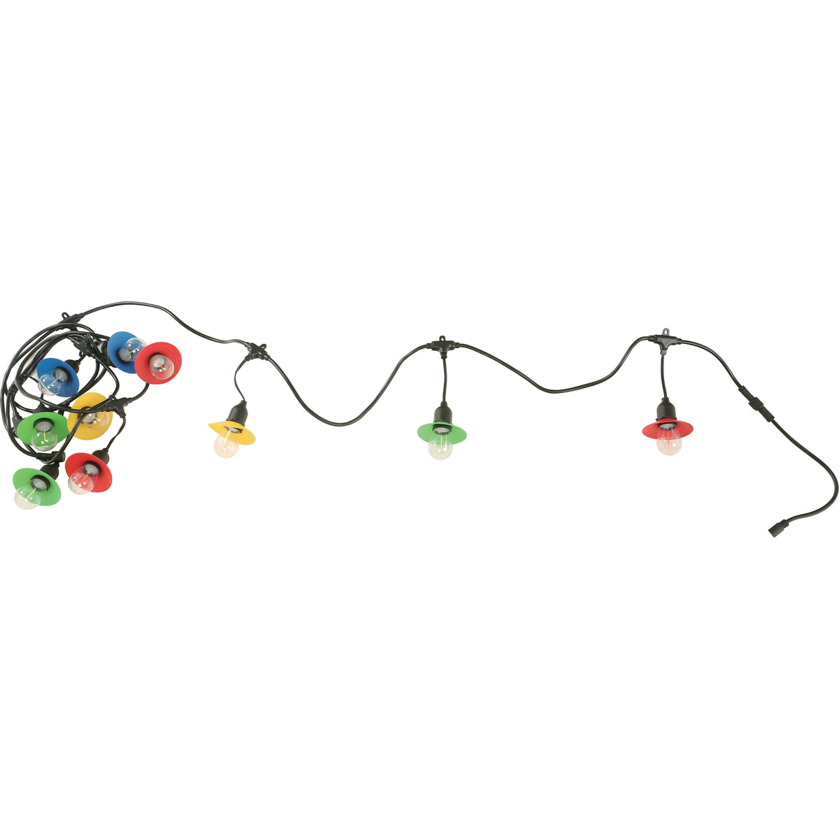 EXTENSION LED NEGRO 5M 10LTS S14 E27 0.5W MULTICOLOR