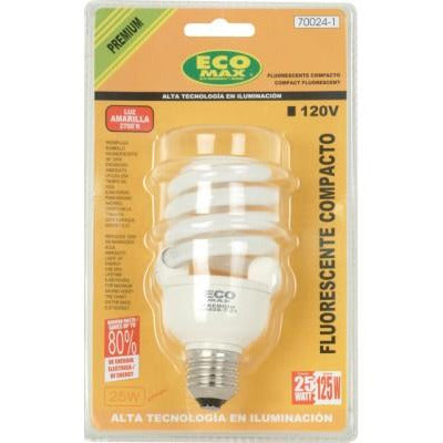 BOMBILLO CFL ESPIRAL E27 25W 2700K