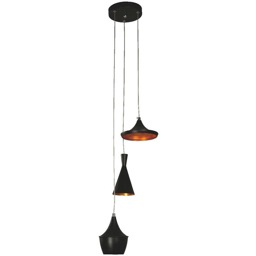 Lámpara Led Colgante Negro 3L 4W 85-265V 3000K