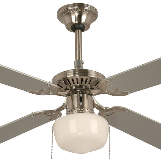 VENTILADOR DE TECHO 42" NÍQUEL SATINADO 1L E27 40W