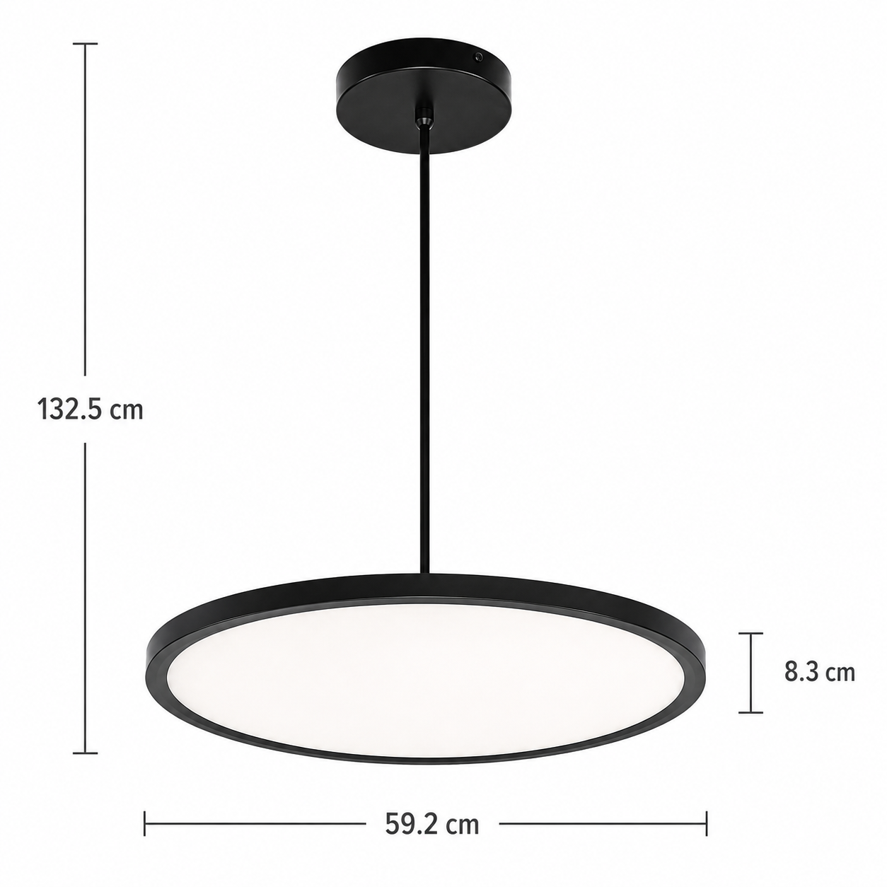 Lámpara LED Colgante Negra 36W 3000K Dimeable